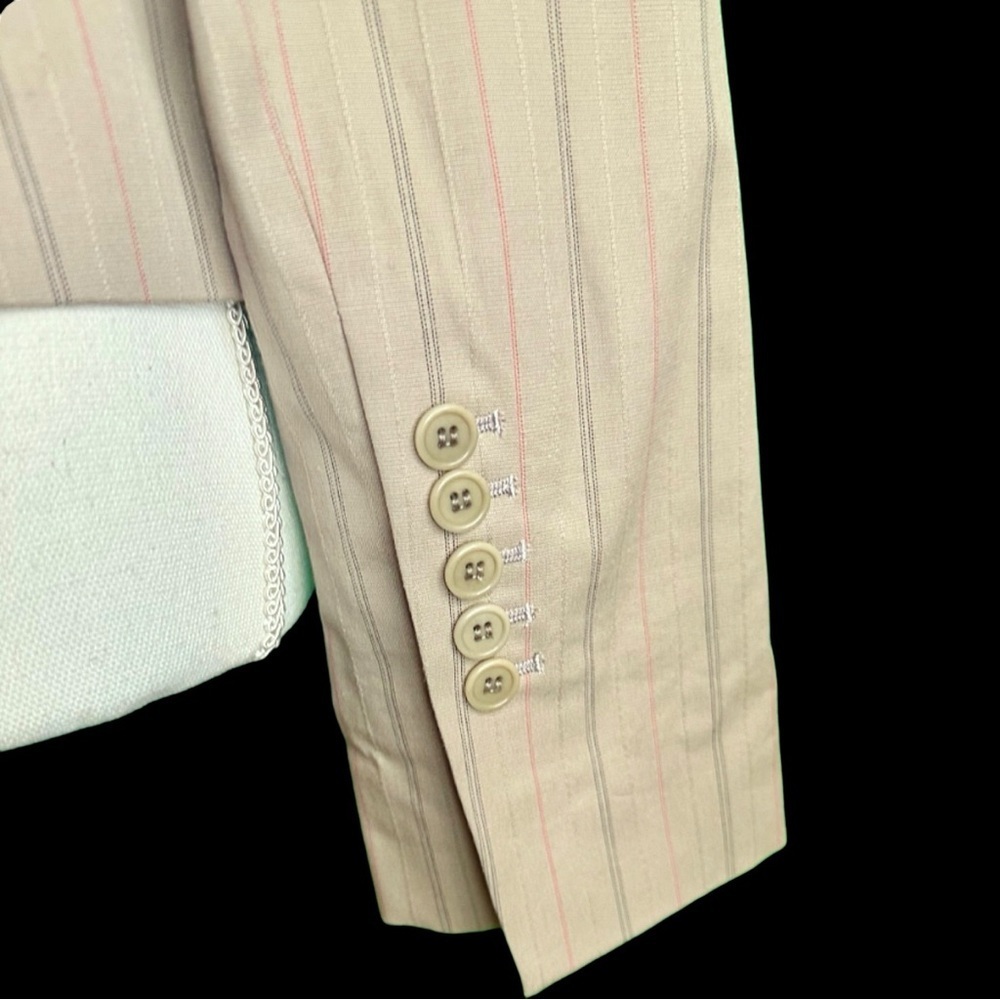 NWT BCBGMaxAzria ‘Nina’ The Double Button Suiting Jacket in “Khaki Stripe” Sz S - Picture 10 of 11